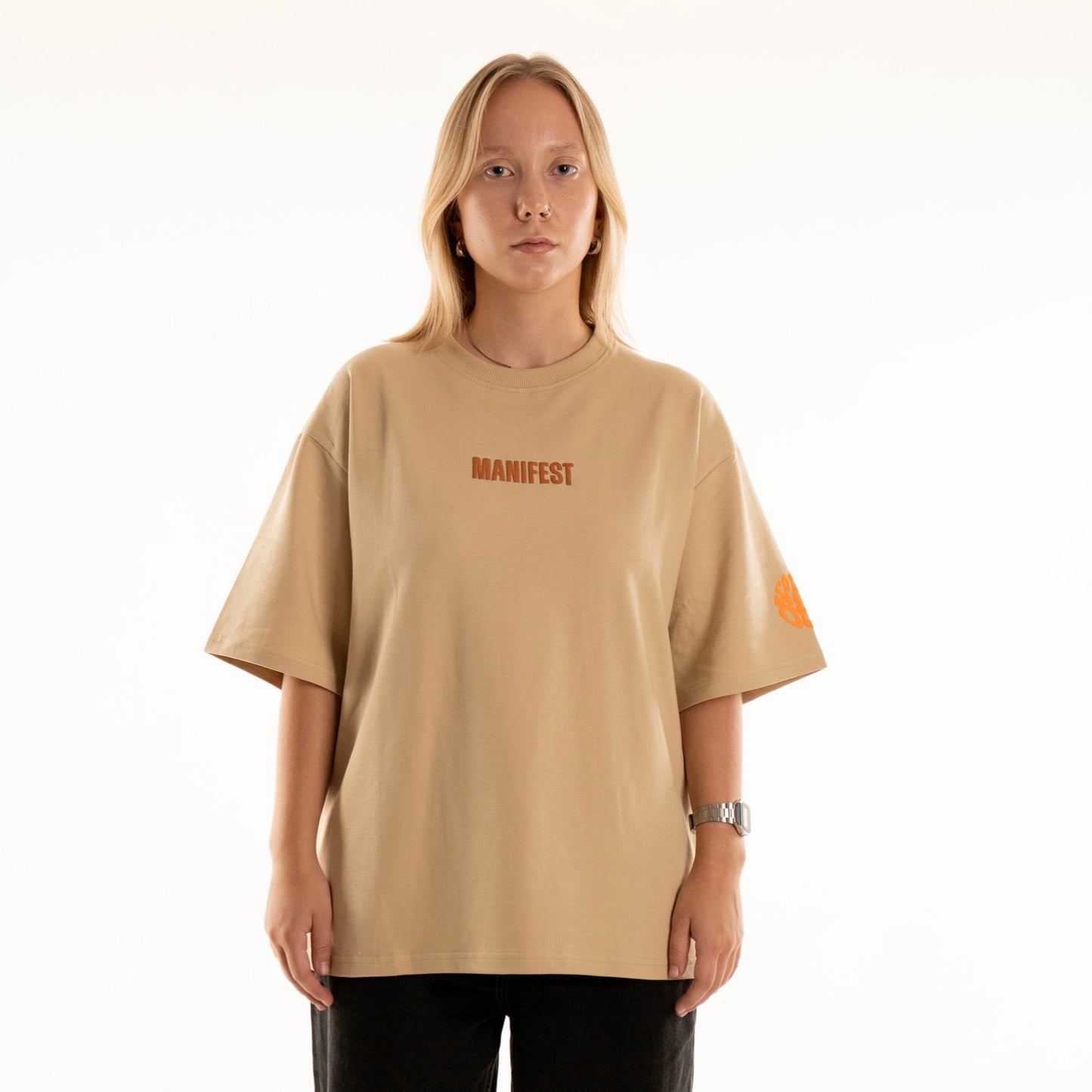 MANIFEST BEIGE OVERSIZED HEAVYWEIGHT T-SHIRT