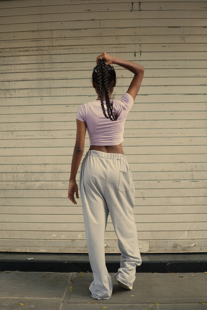 GREY BAGGY TRACK PANTS