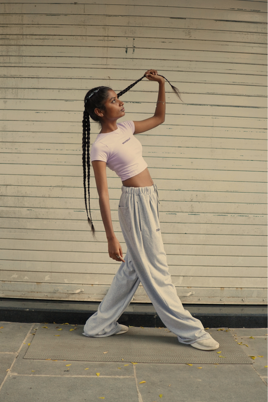 GREY BAGGY TRACK PANTS