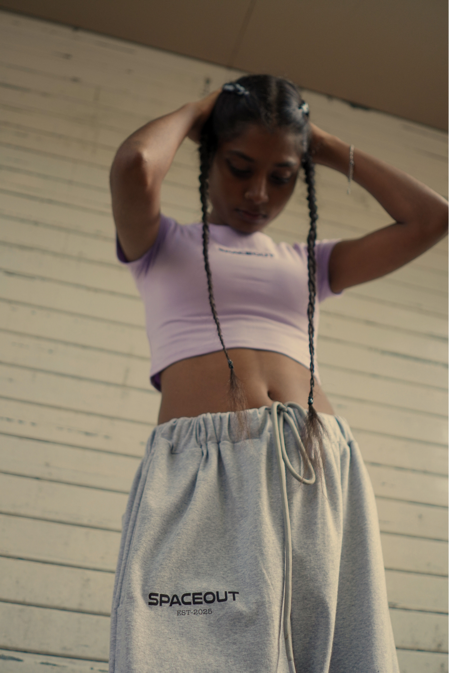 GREY BAGGY TRACK PANTS