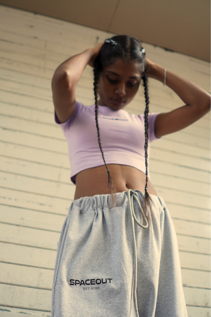 GREY BAGGY TRACK PANTS