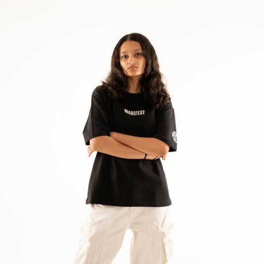 MANIFEST BLACK OVERSIZED HEAVYWEIGHT T-SHIRT