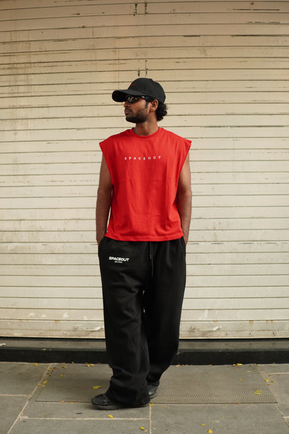 BLACK BAGGY TRACK PANTS