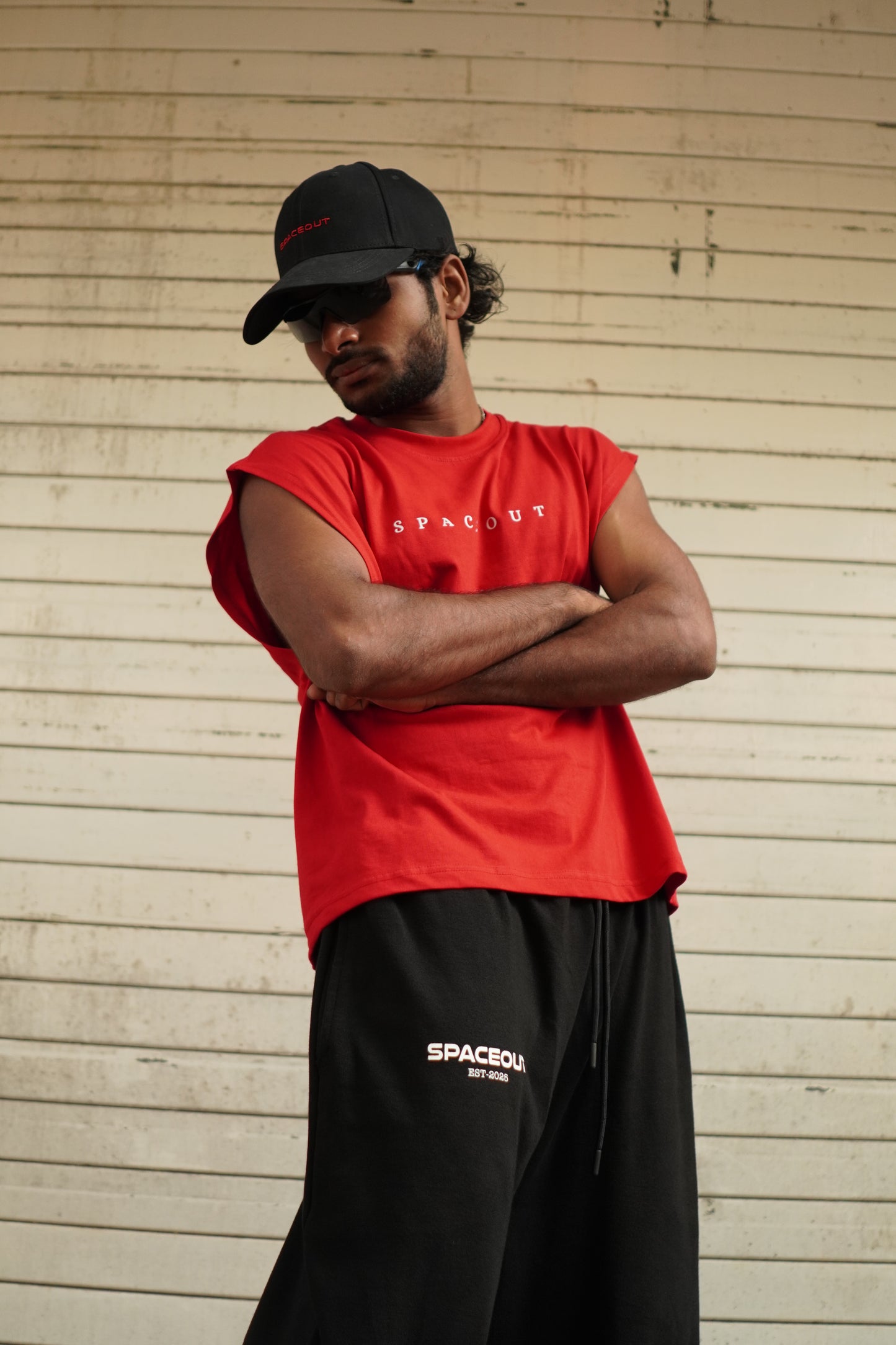 BLACK BAGGY TRACK PANTS